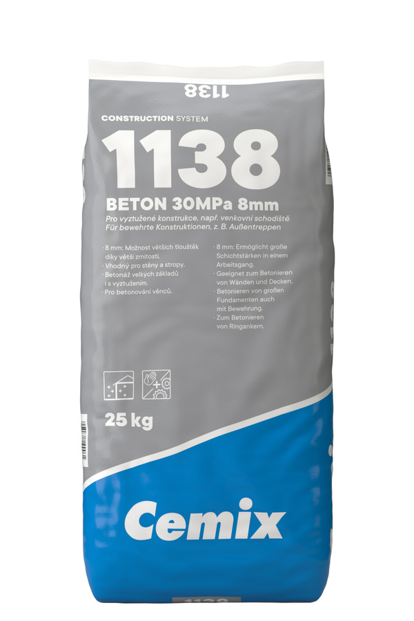 Beton CEMIX 1138 30Mpa 8mm hrubý 25kg